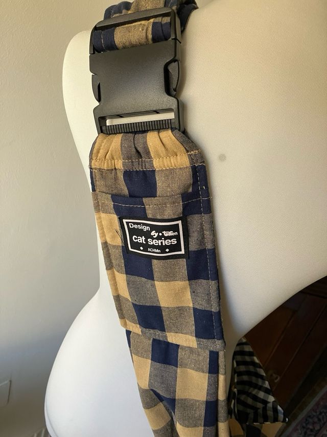 Borsa trasporto pet beige&blu