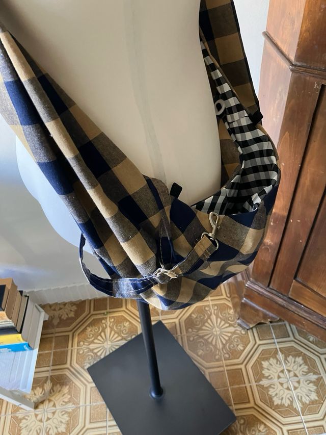 Borsa trasporto pet beige&blu