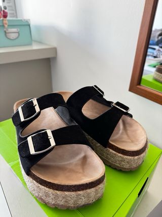 Sandalias planas negras verano