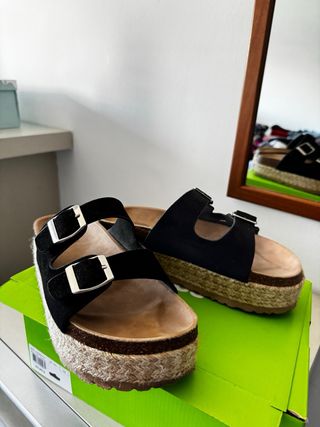 Sandalias planas negras verano