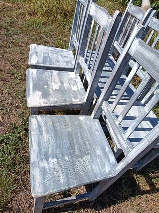 6 sillas madera vintage