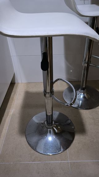 2 Taburetes cocina blancos sillas giratoria 