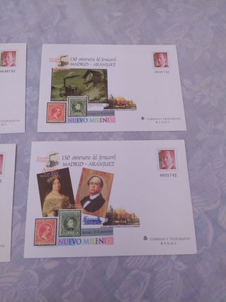 Sobres postales 150 aniversario ferrocarril