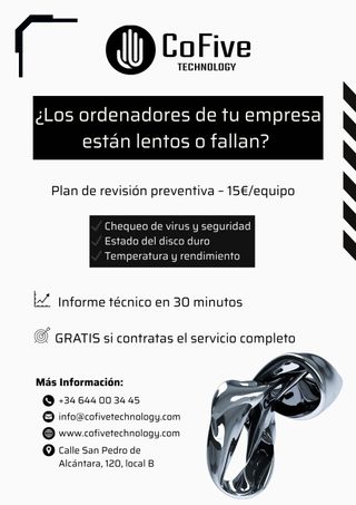Arreglo y mantenimiento de equipos informáticos