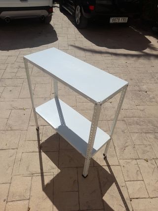 Estantería metálica blanca - 2 estantes