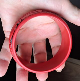 Bracciale farfalla rosso laccato