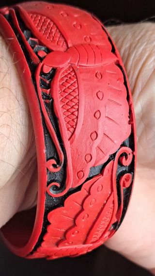 Bracciale farfalla rosso laccato