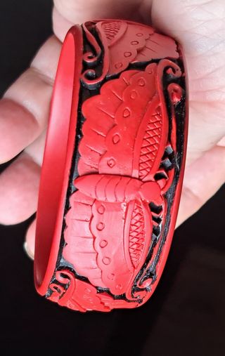 Bracciale farfalla rosso laccato