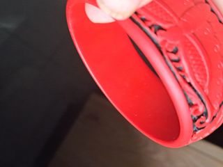 Bracciale farfalla rosso laccato