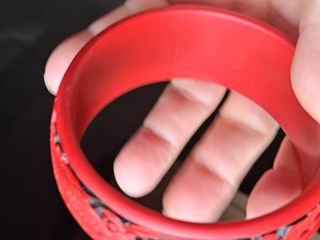 Bracciale farfalla rosso laccato