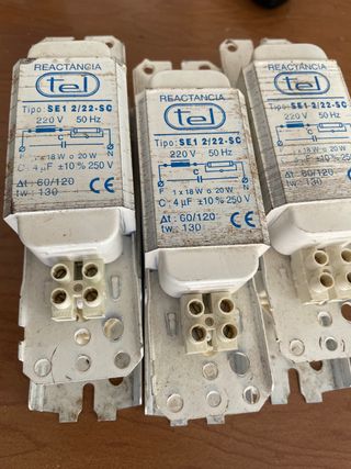 6 Reactancias Tel SE1 2/22 de 18w o 20w 1 transfor