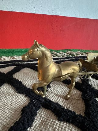 Carreta bronce caballo vintage