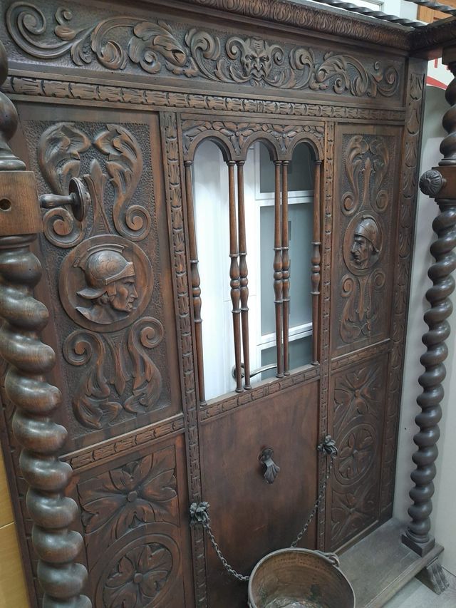 Mueble gabanero perchero antiguo de madera