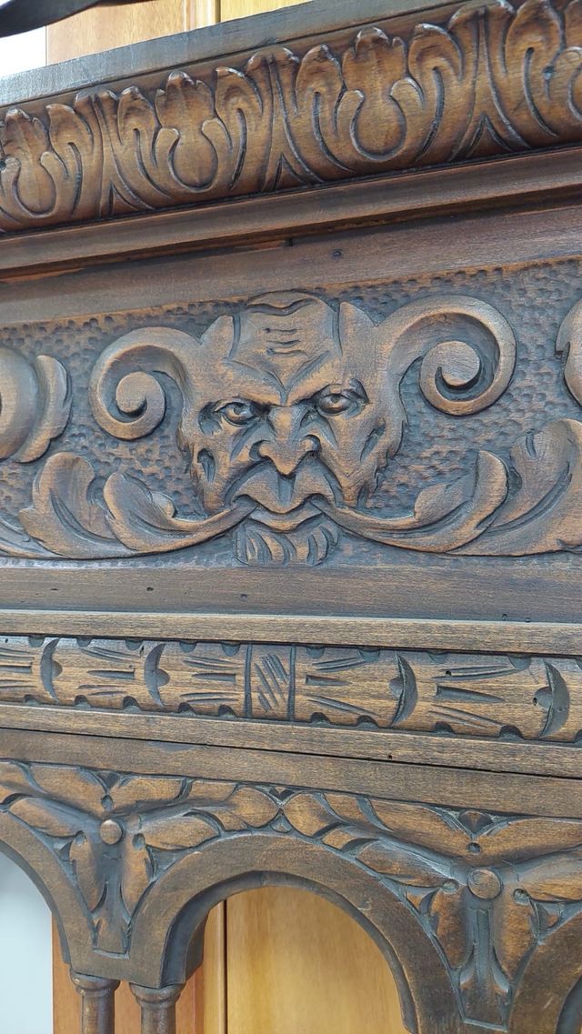 Mueble gabanero perchero antiguo de madera