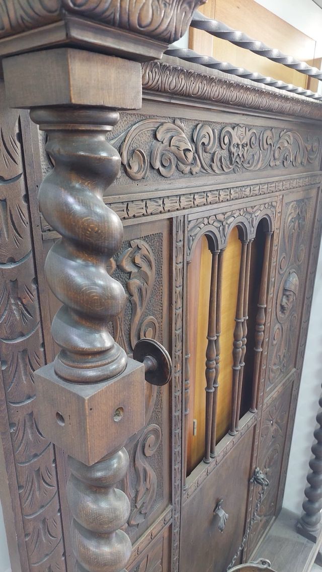 Mueble gabanero perchero antiguo de madera