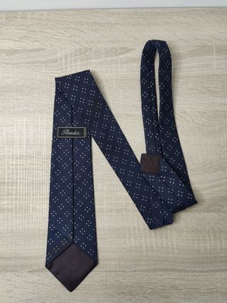 Corbata FLANDER azul con lunares blancos