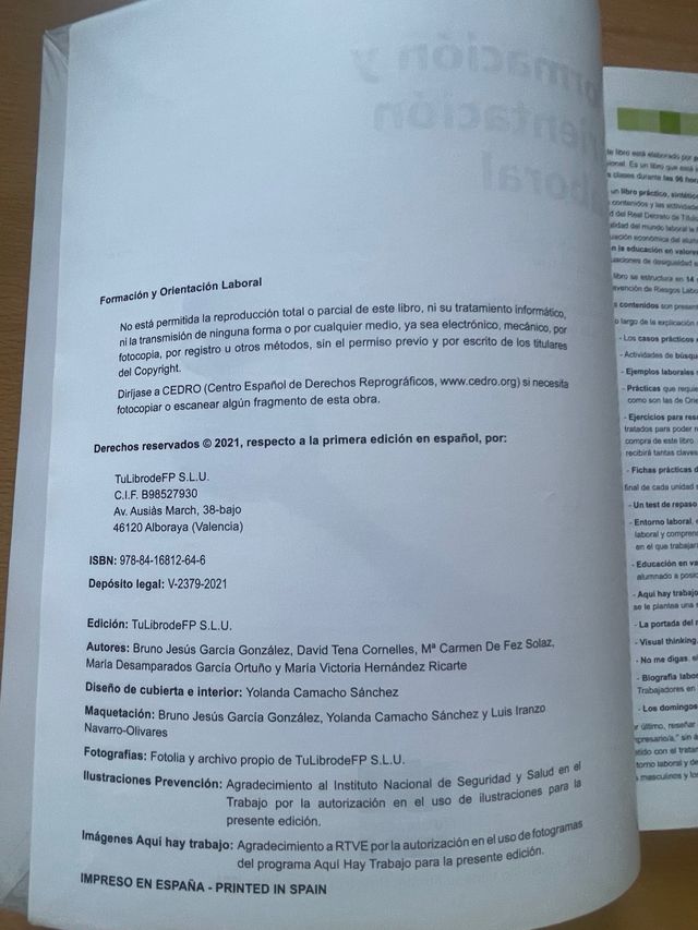 FORMACIÓN Y ORIENTACIÓN LABORAL 2021