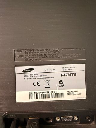 Monitor Samsung S24C360H - Negro