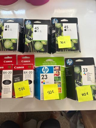 Cartuchos HP 45, 23 & Canon BX-20