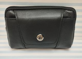 REBAJADA: RIÑONERA DE PIEL MOVIL. FUNDA, BOLSO NEG