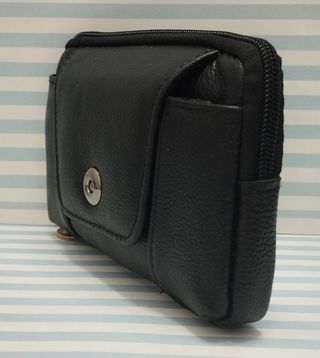 REBAJADA: RIÑONERA DE PIEL MOVIL. FUNDA, BOLSO NEG