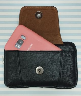 REBAJADA: RIÑONERA DE PIEL MOVIL. FUNDA, BOLSO NEG