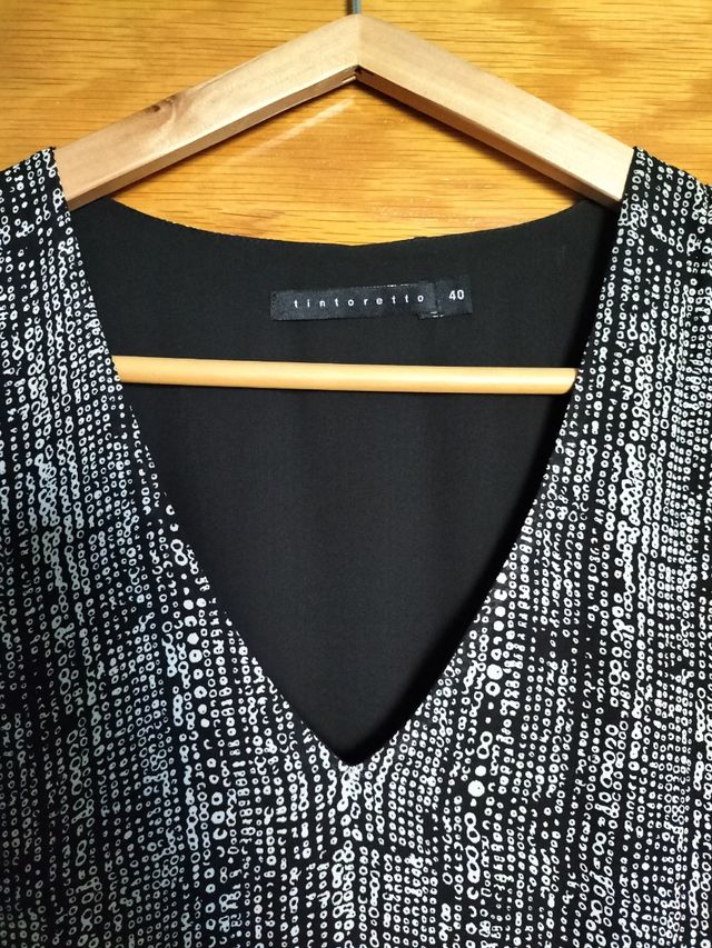 Vestido Tintoretto talla 40 - blanco y negro