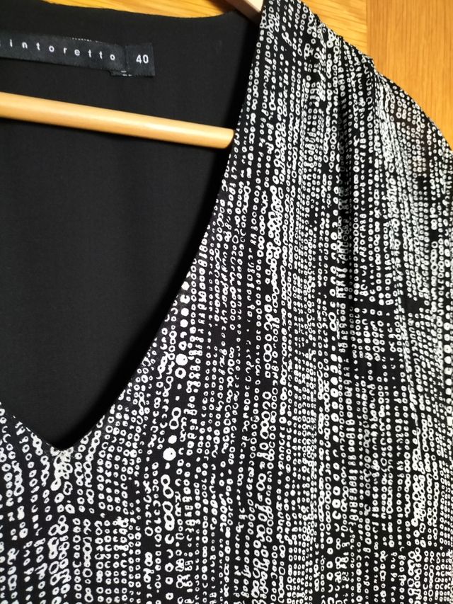 Vestido Tintoretto talla 40 - blanco y negro