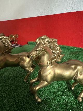 2 caballos bronce decorativos