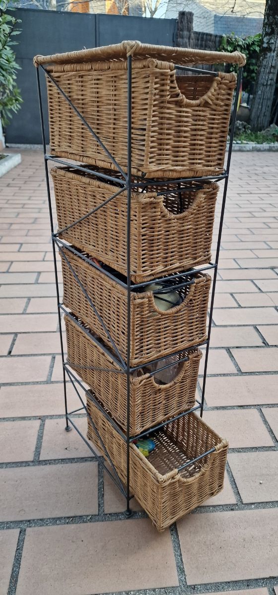 Mueble auxiliar mimbre 5 cajones