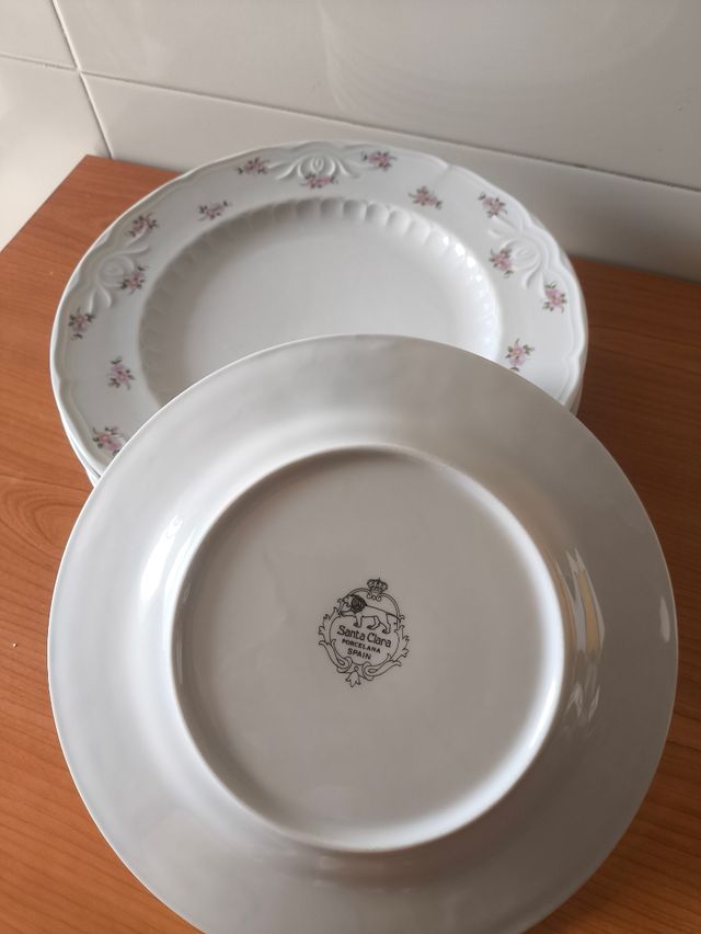 8 Platos Planos Porcelana