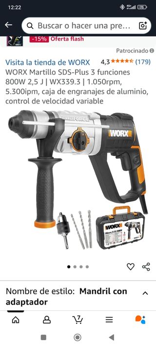 Worx Martillo Percutor SDS-Plus 800W