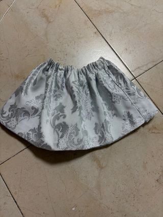 Falda fallera niña plata