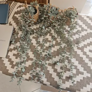 3 Cestas colgantes eucalipto artificial