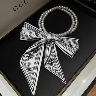 Pañuelo seda - blanco&negro