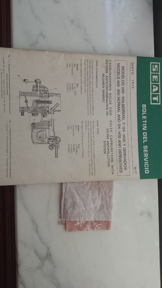 Manual SEAT 600-850: carburadores
Mayo de 1972
