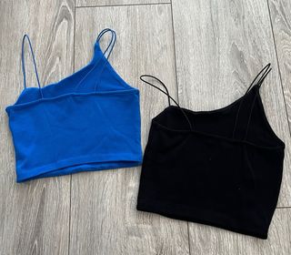 2 tops Zara - Talla S - Azul y Negro