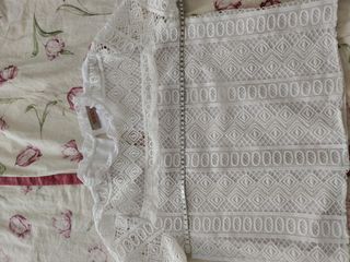 Top maglia pizzo bianca taglia M