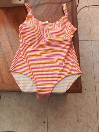 Bañador rayas naranja-rosa. Marca Énfasis.