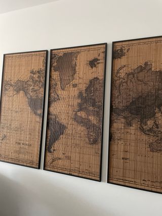 Trittico sulla mappa del mondo della Maison du Monde