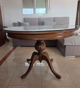 Mesa comedor madera maciza ovalada