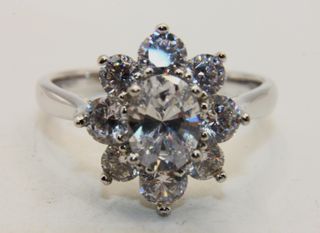 Splendido anello vintage argento pietre CZ