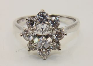 Splendido anello vintage argento pietre CZ