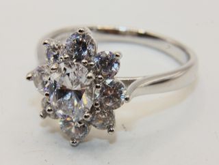 Splendido anello vintage argento pietre CZ