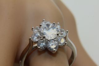 Splendido anello vintage argento pietre CZ