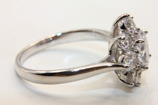Splendido anello vintage argento pietre CZ