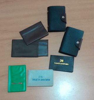 Tarjeteros de piel - 5 uds