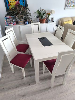 Mesa comedor blanca + 6 sillas