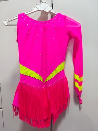 Maillot patinaje artístico niña rosa