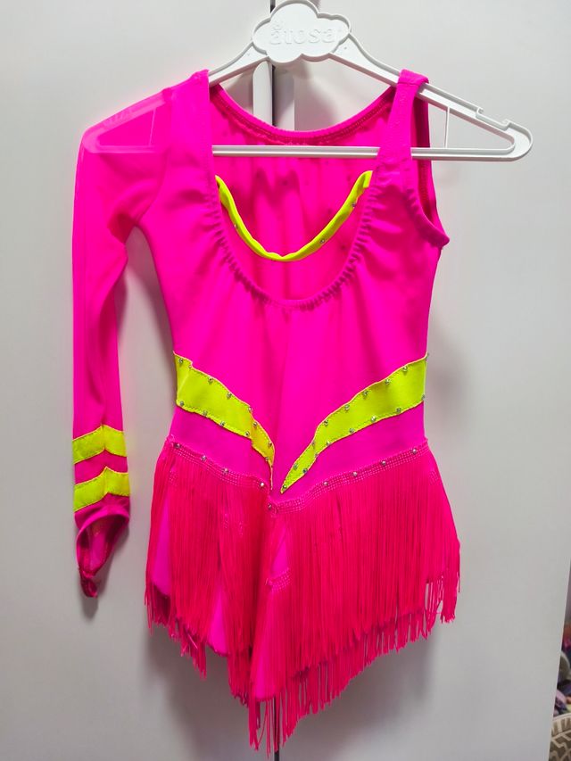 Maillot patinaje artístico niña rosa